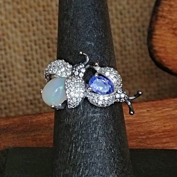 Jewelry - Artist Opal & Tanzanite Lady Bug Ring